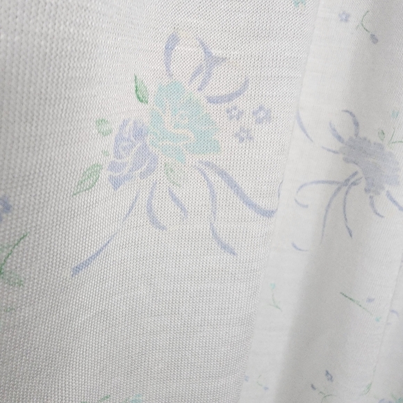 Vintage Granny Nighty Baby Blue Floral White Lace Trim Nightgown - Picture 3 of 6